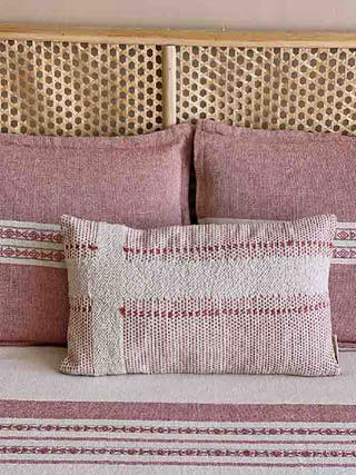 Saanjh Strip Highlight Cushion Cover Beige The Greige Warp