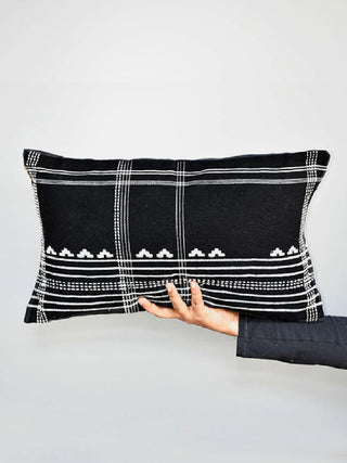 Ankareeda Strip Geometry Cushion Cover Black The Greige Warp
