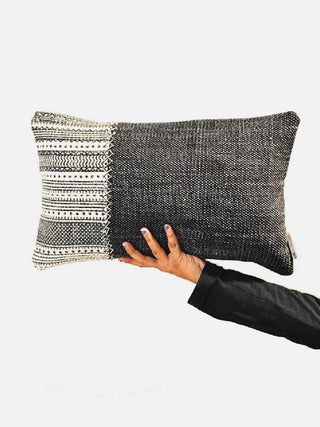 Ankareeda Stonewash Embroidered Cushion Cover Black The Greige Warp