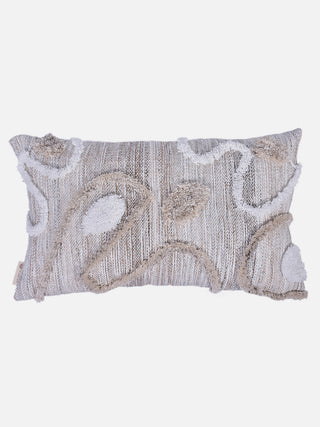 Earthbound Abstract Lumbar Cushion Cover White And Beige The Greige Warp