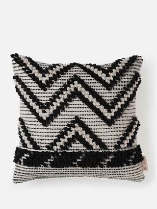 Wo Metric Looped Crown Cushion Cover Black The Greige Warp