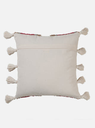 Chunky Geo Tufted Tasseled Cushion Cover Grey The Greige Warp