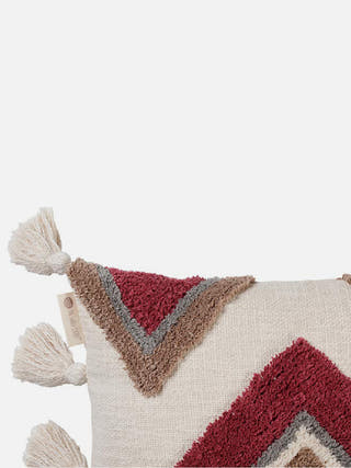 Chunky Geo Tufted Tasseled Cushion Cover Grey The Greige Warp