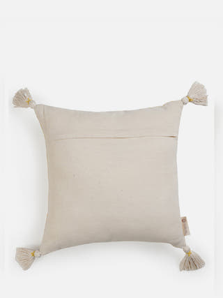 Vivacious Lines Chain Stitch Cushion Cover Yellow The Greige Warp