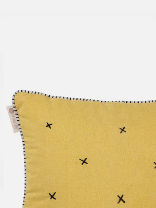 Vivacious Lines Star Quilted Cushion Cover Yellow The Greige Warp