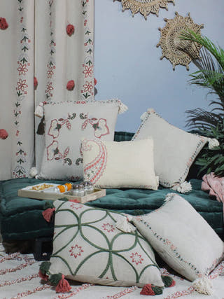 Ruhe Floral Printed Cushion Cover Multi Colour The Greige Warp