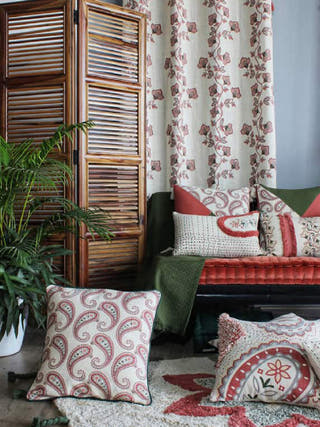 Ruhe Paisley All Over Cushion Cover Multi Colour The Greige Warp