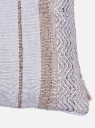 Earthbound Zigzag Medley Cushion Cover White And Beige The Greige Warp