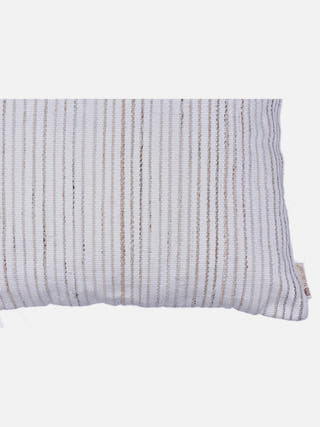 Earthbound Diamond & Stripe Cushion Cover White And Beige The Greige Warp