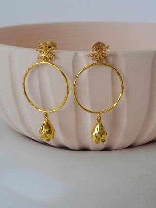 Pearl & Cinnamon Dangle Earrings The Loom Art