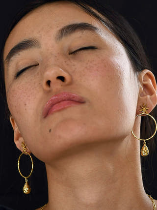 Pearl & Cinnamon Dangle Earrings The Loom Art