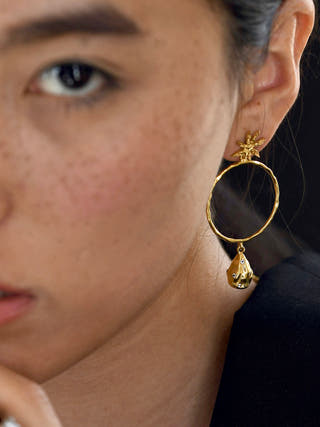 Pearl & Cinnamon Dangle Earrings The Loom Art