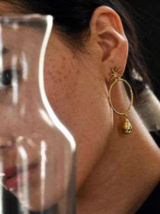 Pearl & Cinnamon Dangle Earrings The Loom Art