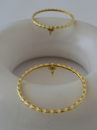 Golden Galaxy Statement Stud Earrings The Loom Art