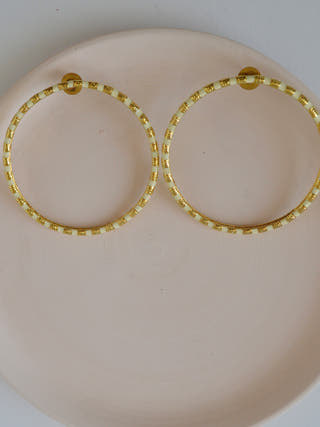 Golden Galaxy Statement Stud Earrings The Loom Art