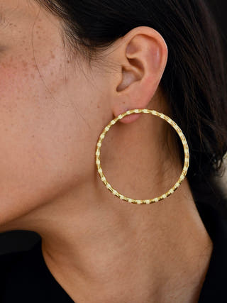 Golden Galaxy Statement Stud Earrings The Loom Art