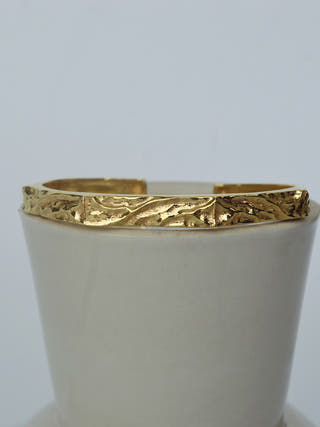 Textured Hexagonal Bangle Bracelet The Loom Art