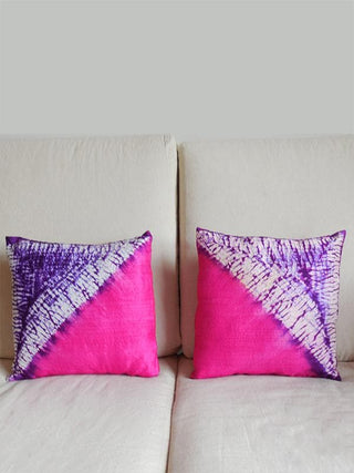  Nui Shibori Cushion Cover Pink by Umoya sold by Flourish