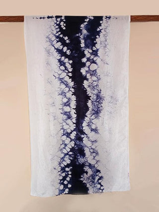  Black Honeycomb Shibori Silk Stole by Umoya sold by Flourish