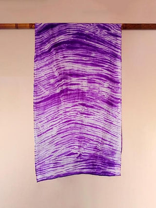 Purple Arashi Shibori Silk Stole Umoya