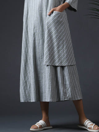 Wraparound Pocket Dress Grey Vasstram