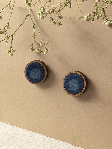 Kalamkari Compressed Wood Frame Earrings