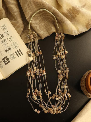  Layered Jute and Sea Shell Necklace by Whe sold by Flourish