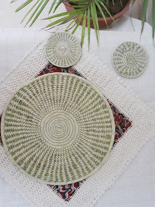 Set of 2 Handmade Sabai Grass Table Mat Whe