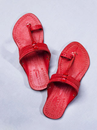 Kolhapuri Footwear Red Kalapuri