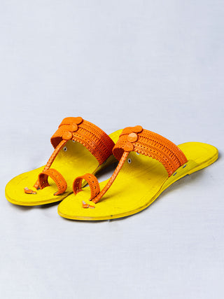 Kolhapuri Footwear yellow Kalapuri