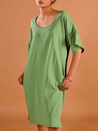 Come As You Are T-shirt Dress  - Stone green Windie