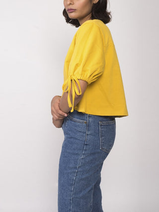 Katir Bell Sleeves Crop Top Mustard Windie