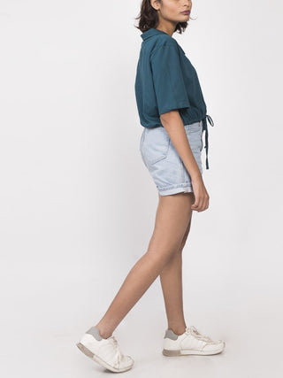 Amanakku Loose Fit Crop Top Teal Windie