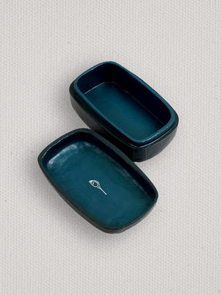 Papier Mache Keepsake Box Teal Zaina