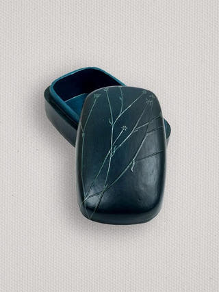 Papier Mache Keepsake Box Teal Zaina