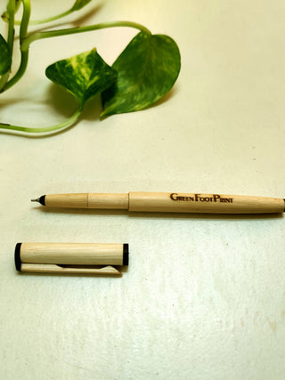 Bamboo pens Set of 2 Blue Green Footprint
