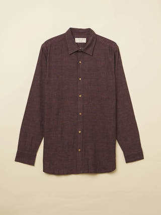 Handloom Shirt Black & Mauve Patrah