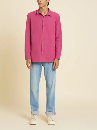 Handloom Shirt Rose Violet Patrah