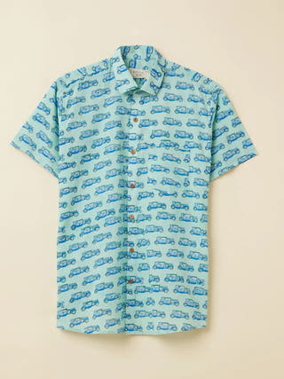 Vinatge Car Handblock Printed Shirt Patrah