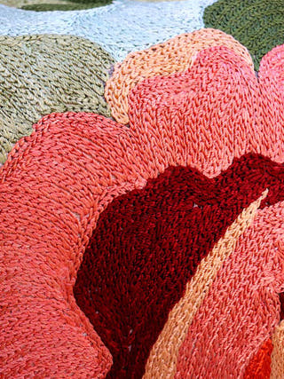 Rose Chainstitch Embroidered Cushion Cover Arctic Blue Zaina