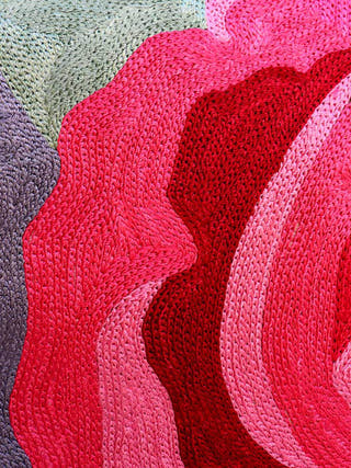 Rose Chainstitch Embroidered Cushion Cover Vivid Blue Zaina