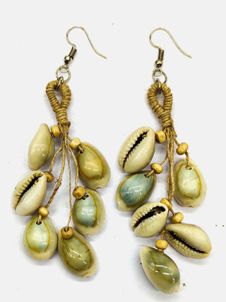 Trendy Jute And Cowry Earrings Whe