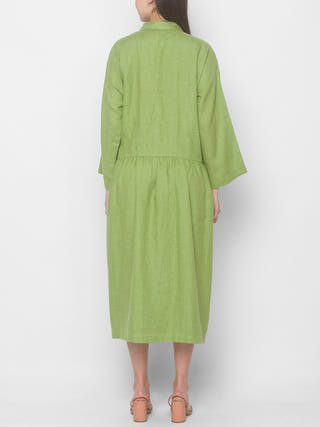 PEONY Linen Dress Lime Green Dhaaga