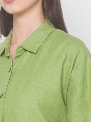 PEONY Linen Dress Lime Green Dhaaga