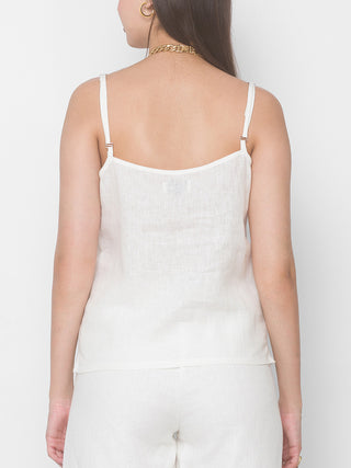 VOILA Linen Camisole Off-White Dhaaga