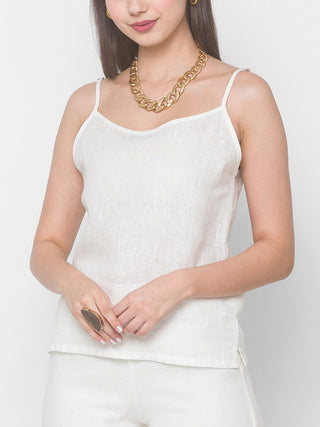 VOILA Linen Camisole Off-White Dhaaga