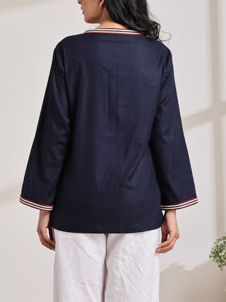 BASANT Cecil Top Navy Vasstram