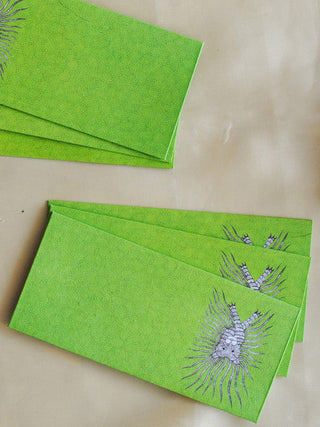 Gond Waghoba Envelope  Green - Set Of 6 Ekibeki